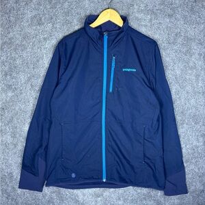 Patagonia All Free Jacket Mens Size Large Blue Softshell Full Zip Hiking